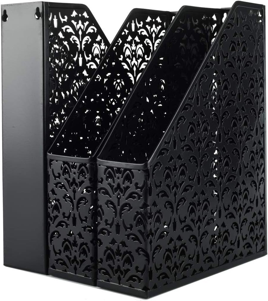 Metal Desk File Holder & A4 Paper Organizer Rack - Pack of 3 Black