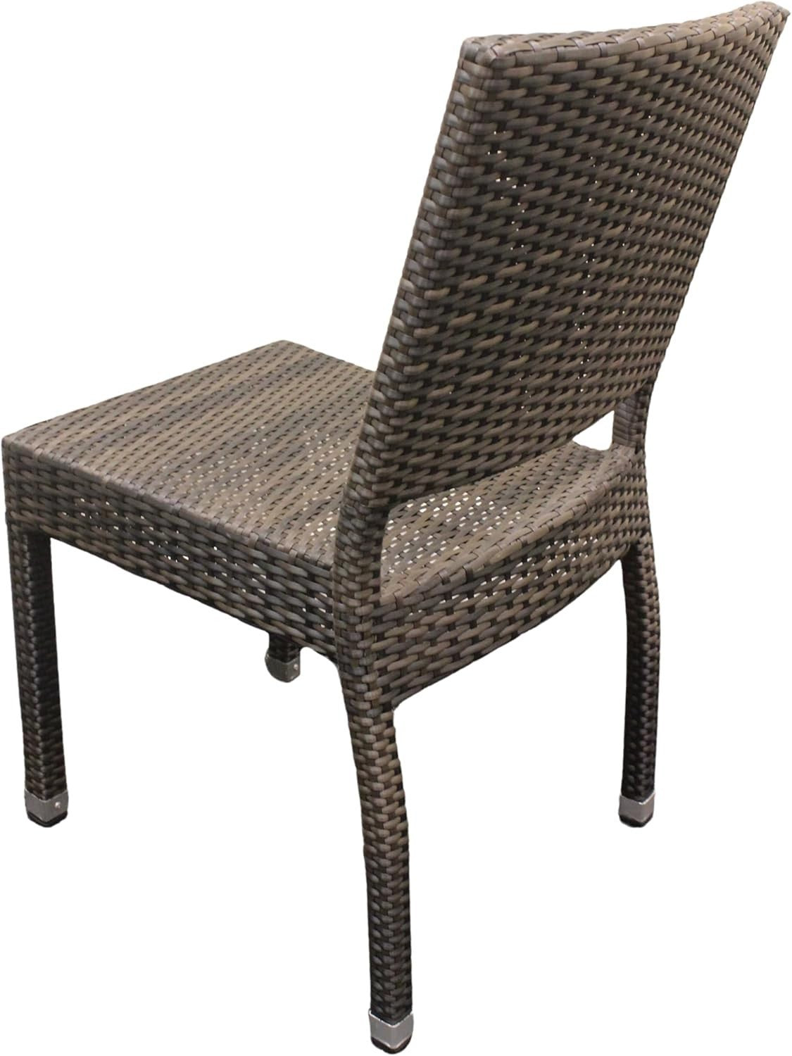 Set of 4 Rattan Dining Side Chairs Stackable Garden Patio Commercial Seats