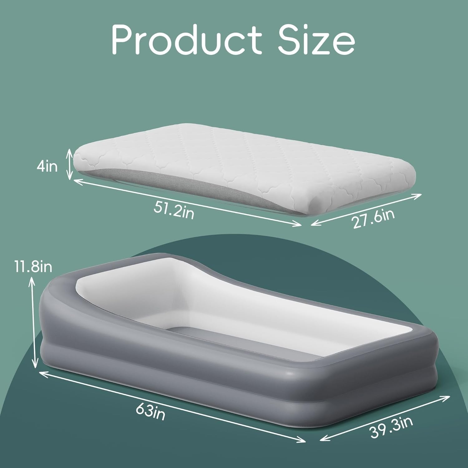Inflatable Toddler Travel Bed with Safety Bumpers & Carry Bag – Portable Kids Ai