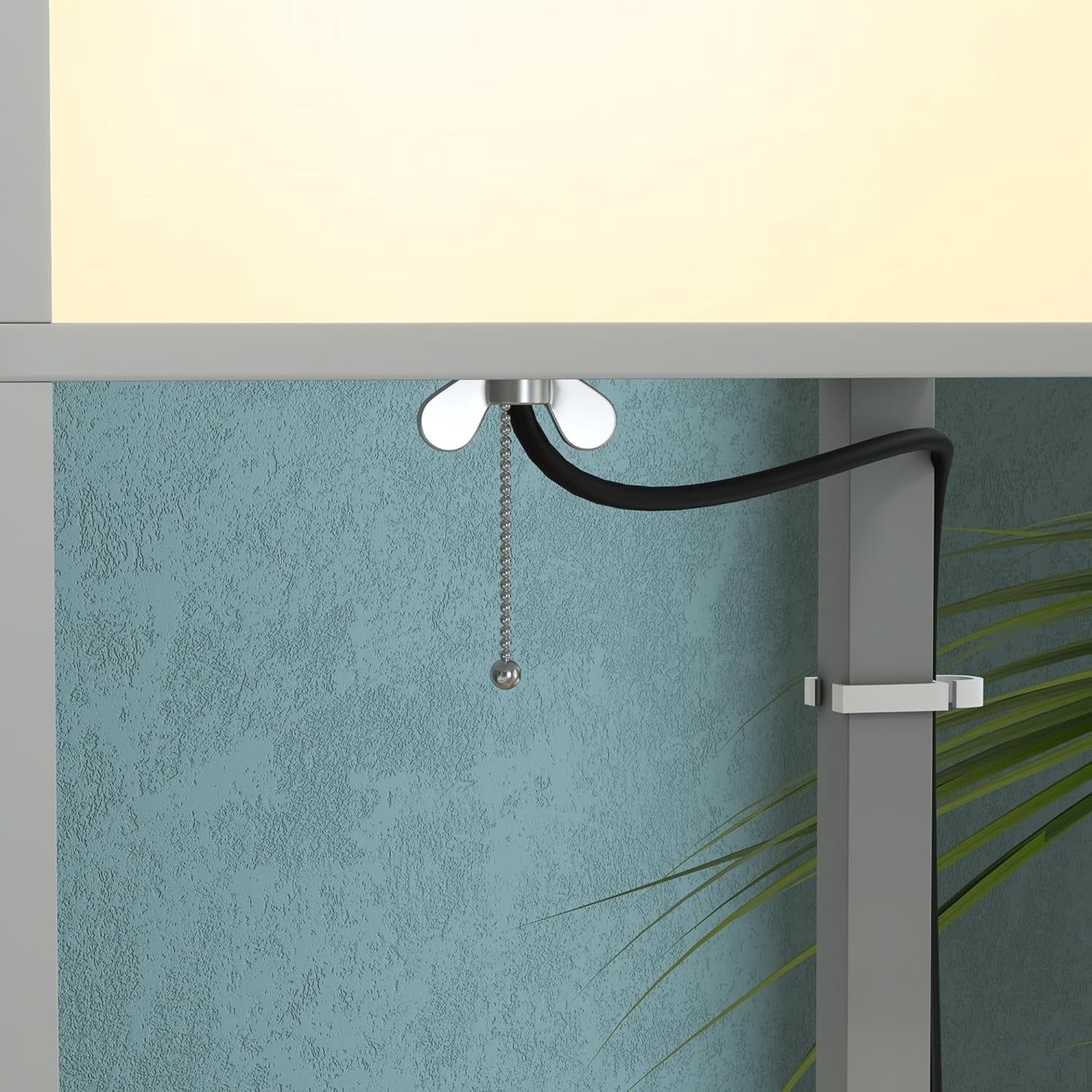 Floor Lamp with Shelves Dual Light Modern Corner Standing Lamp Fabric Shade