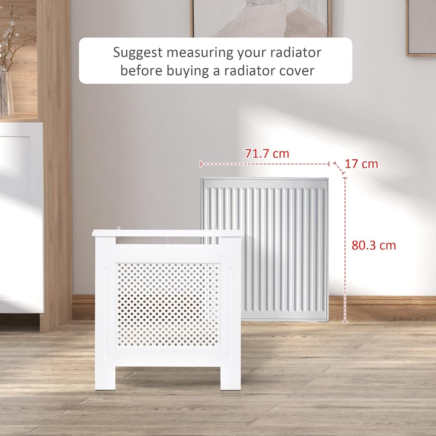 White Radiator Cover Small Modern Wood Cabinet Grill Design 78x19x82cm