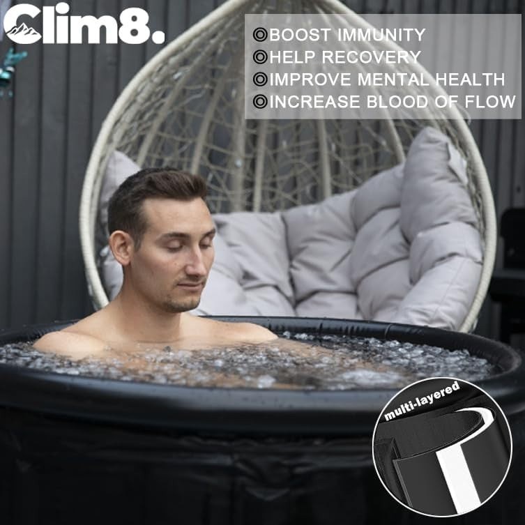 400L XL Portable Ice Bath Tub Cold Plunge Pool with Lid for Recovery