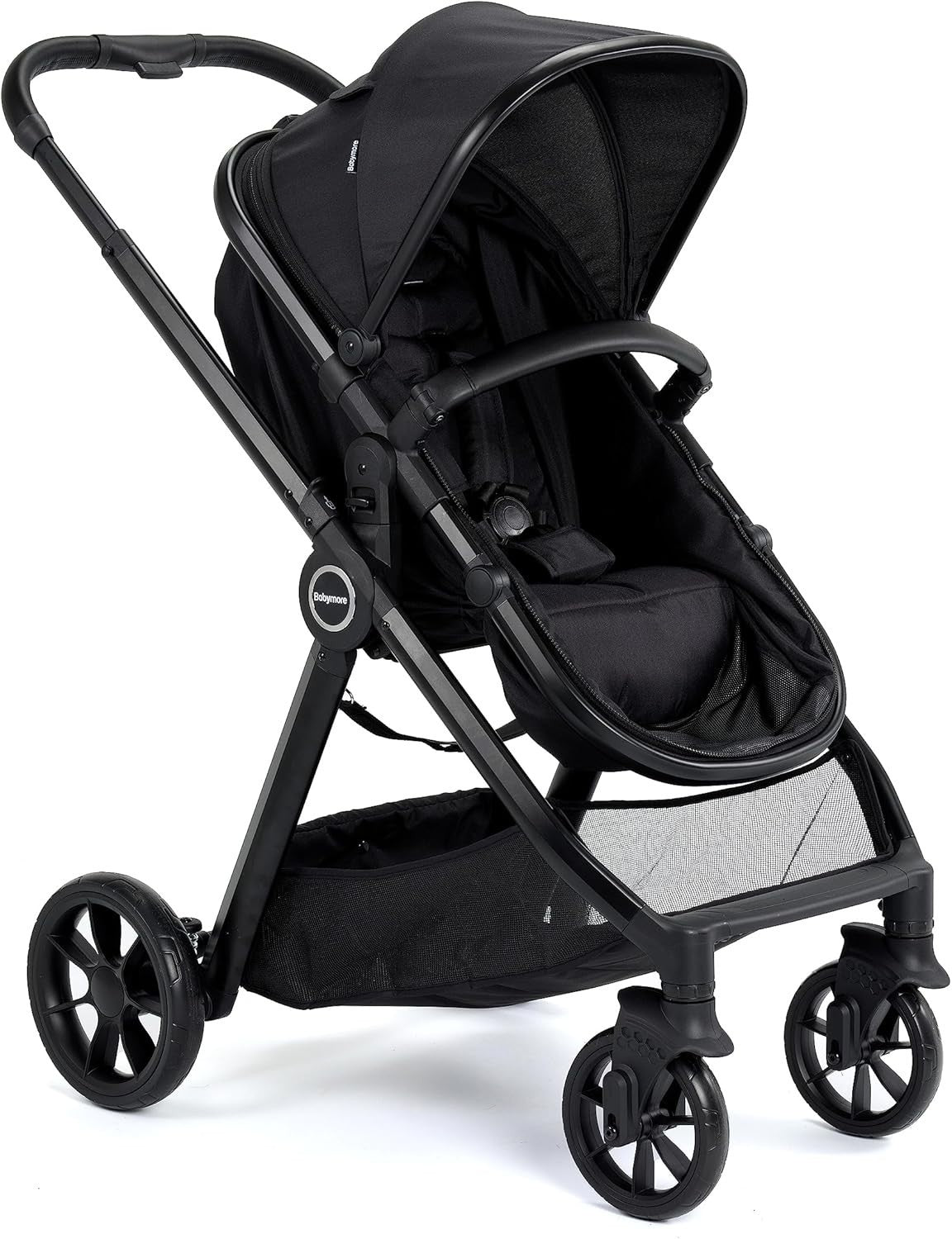 Black 3 in 1 Baby Travel System Pram Pushchair i-Size Car Seat