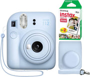 Instant Camera Bundle Film Pack Case Selfie Mirror Flash Blue Camera