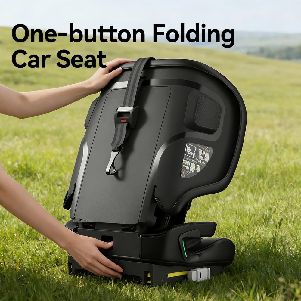 ISOFIX Child Car Seat i-Size Group 1/2/3 76–150cm Foldable Travel Seat