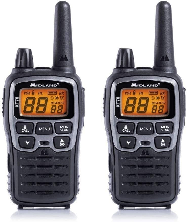 Long Range Walkie Talkies Dual Band 12km VOX Rechargeable 2 Pack