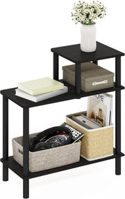 3-Tier Rectangular Side Table with Shelves – Slim Sofa End Table for Small Space