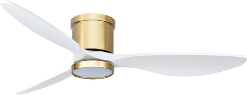 Ovlaim 132cm Flush Ceiling Fan with Light, Quiet DC Motor, Remote Control