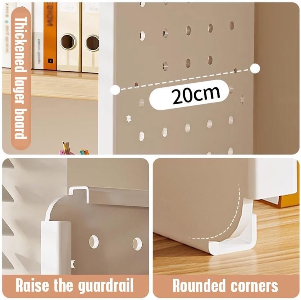 Adjustable Desk Organizer Shelf w/ Grid Panel | 1-Tier Wooden Hutch 50cm
