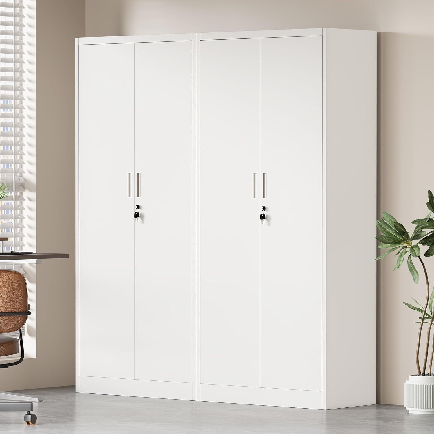 Locking Steel Storage Cabinet 180H 5 Shelves Garage Office Cupboard Metal