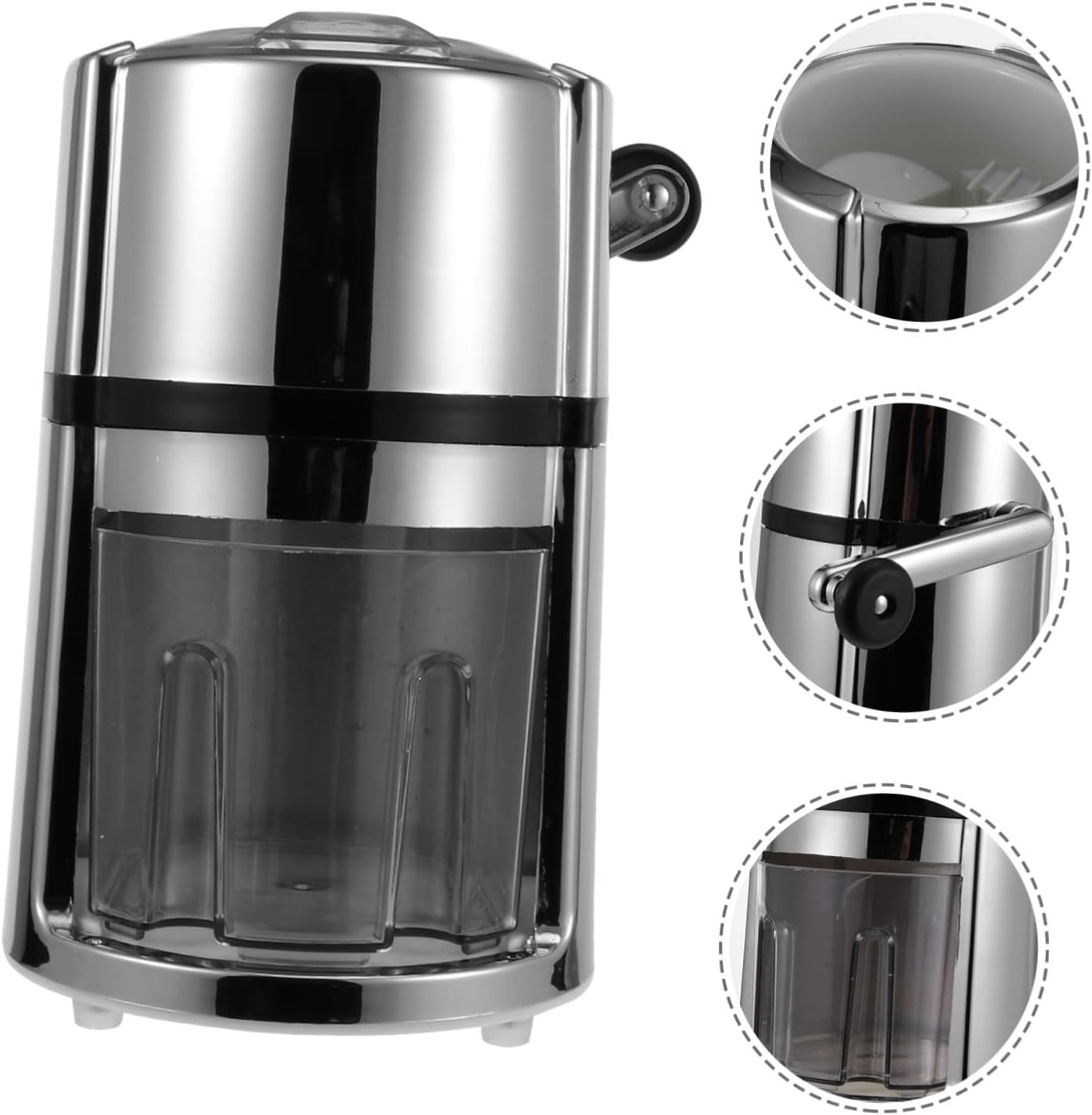 Manual Ice Shaver Snow Cone Maker Slush Crusher Portable Stainless Steel