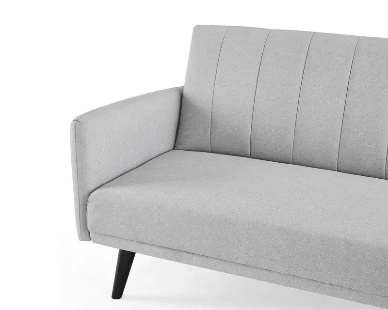 L Shape Sofa Bed Light Grey Fabric 3 Seater Clic Clac Modern Guest Couch