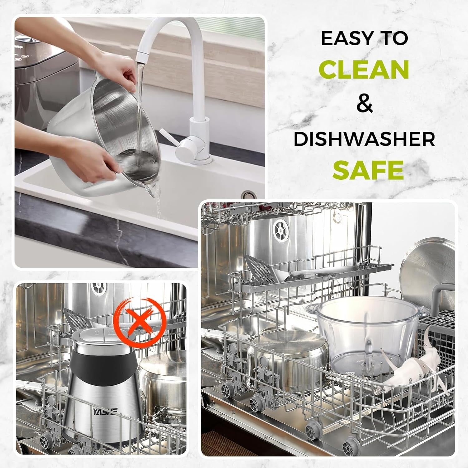 500W Food Processor Chopper 1.8L Glass 2L Steel Bowl Dual Blade