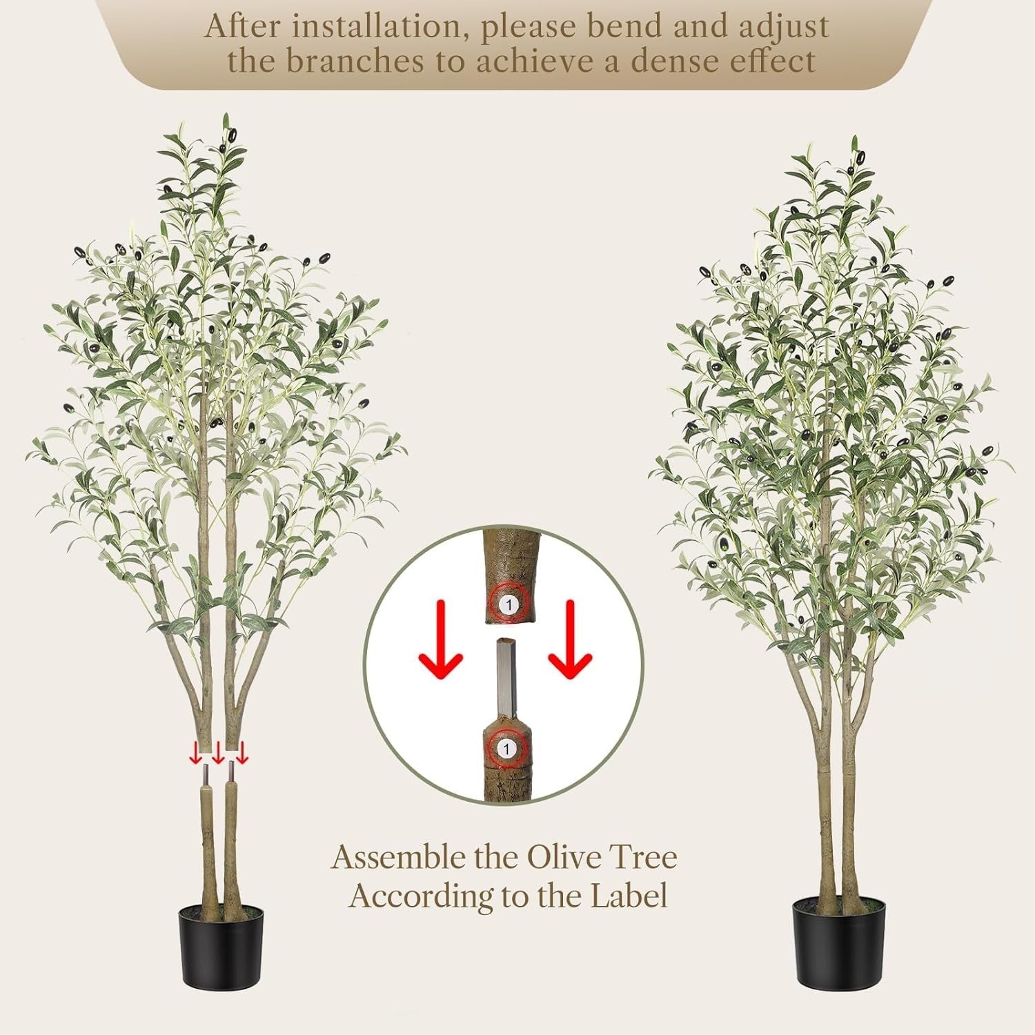 5ft Artificial Olive Tree with Pot Lifelike Leaves Indoor Outdoor Home Decor