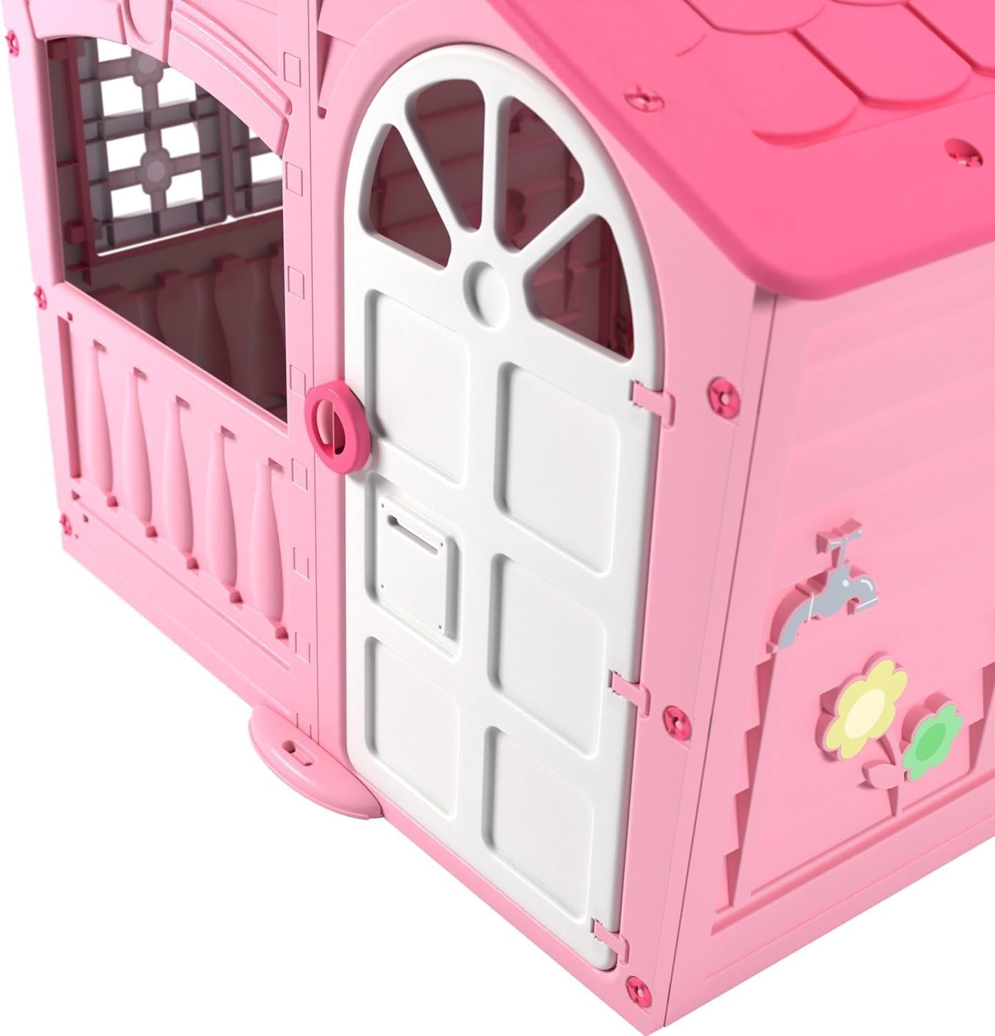 Kids Plastic Playhouse Pink Indoor Outdoor Garden House Ages 2+