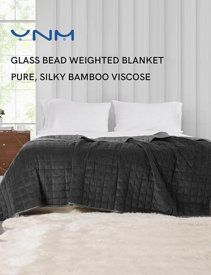 9kg Cooling Velvet Weighted Blanket, Dark Grey/Light Grey 152x203cm