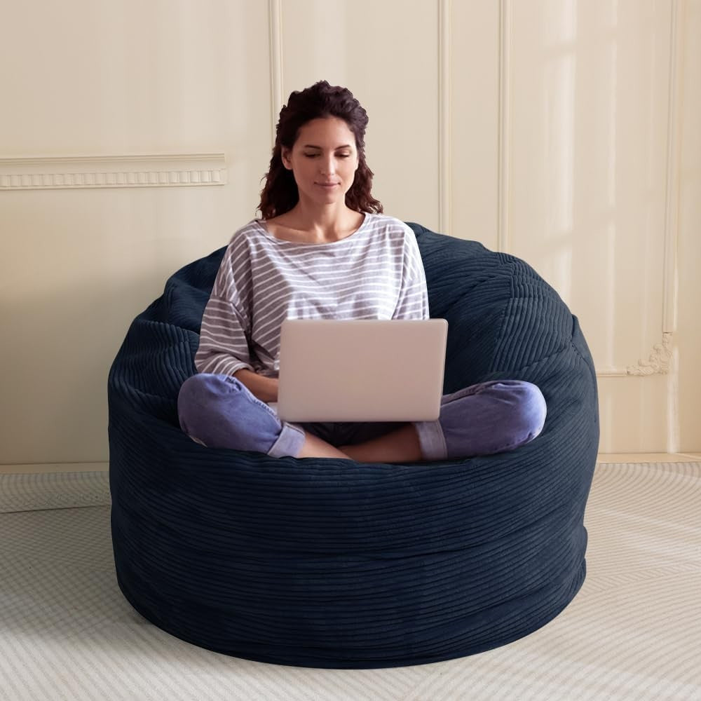 Convertible Bean Bag Chair to Bed Plush Sofa Lounger Soft Removable Cover