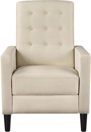 Biege Recliner Chair Sofa Adjustable Footrest Padded Seat Living Room