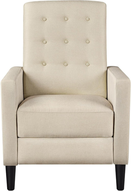 Biege Recliner Chair Sofa Adjustable Footrest Padded Seat Living Room