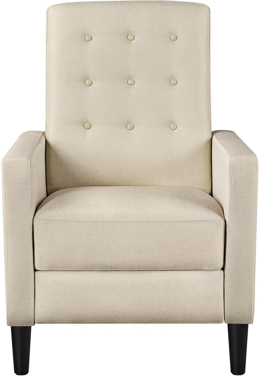 Biege Recliner Chair Sofa Adjustable Footrest Padded Seat Living Room