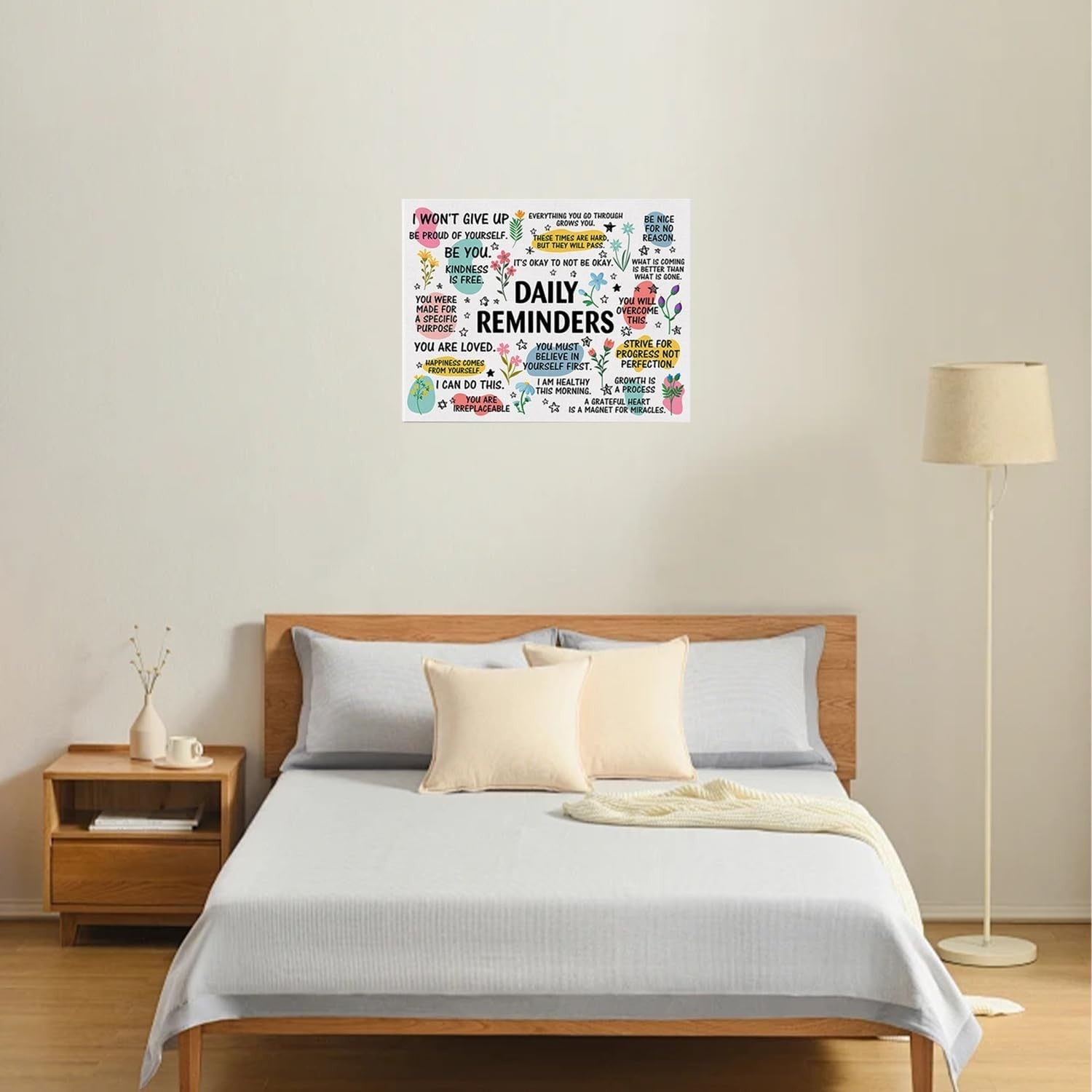 20×25 cm Positive Affirmation Framed Canvas Wall Art Motivational Quote Print