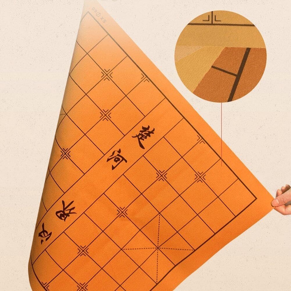 Wooden Xiangqi Travel Chess Set with Leather Board – 2 Player Strategy Game