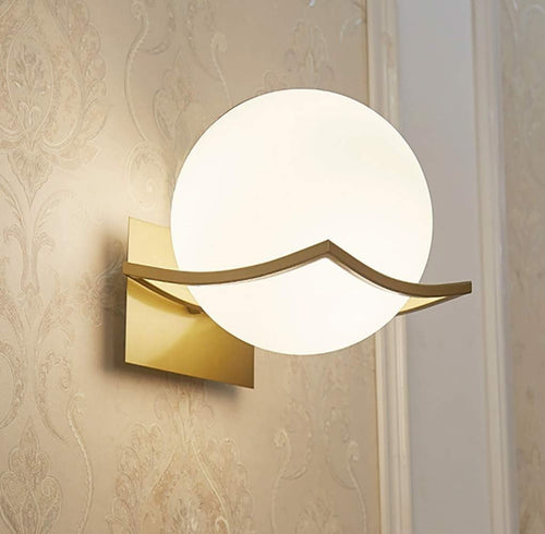Modern LED Glass Globe Wall Light 16cm Elegant Indoor Sconce