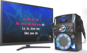Bluetooth CDG Karaoke Machine Screen Disco Lights 2 Wireless Mics
