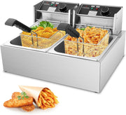 Commercial Dual Tank Deep Fat Fryer 5000W 2x6L Stainless Steel