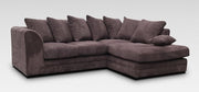 Jumbo Cord Corner Sofa L-Shape 4 Seater Modern Right Hand Chocolate Brown