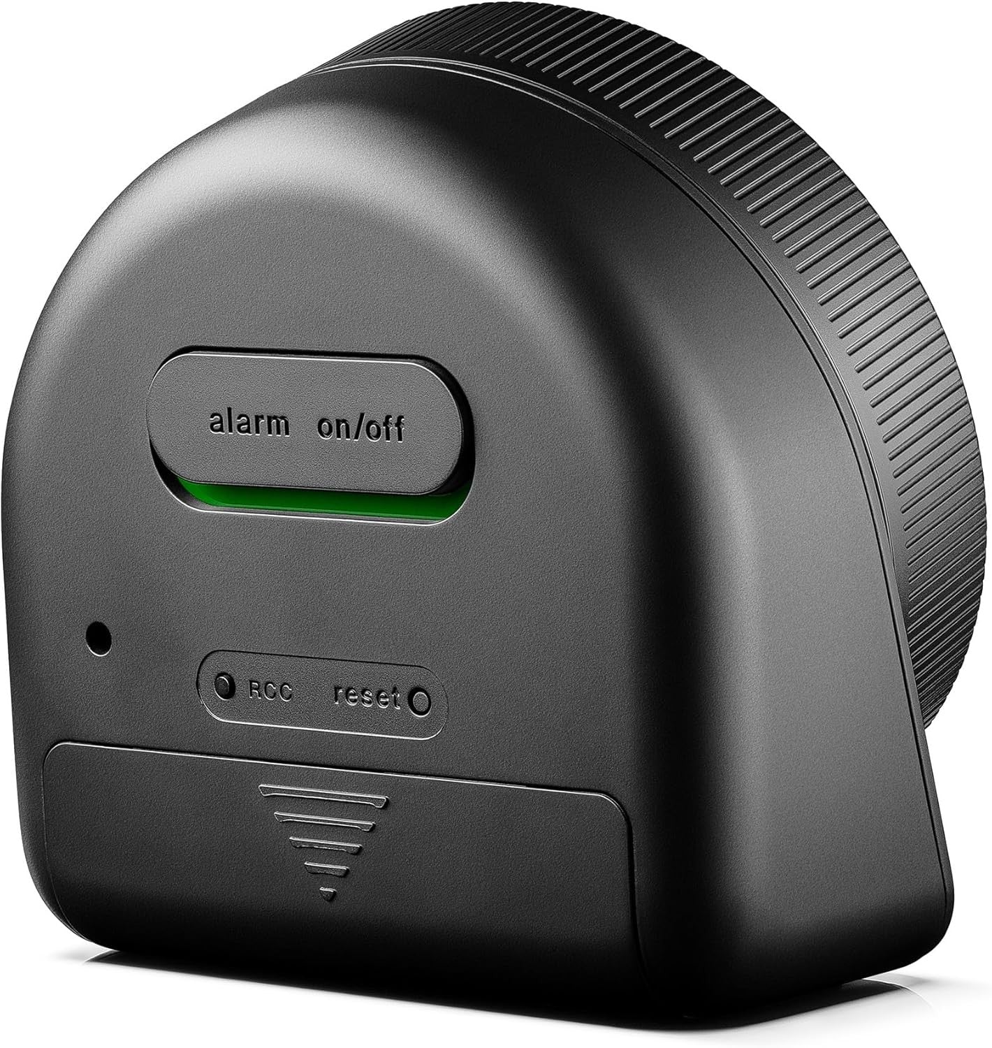 Radio Controlled Digital Alarm Clock Silent Snooze Reverse LCD Black