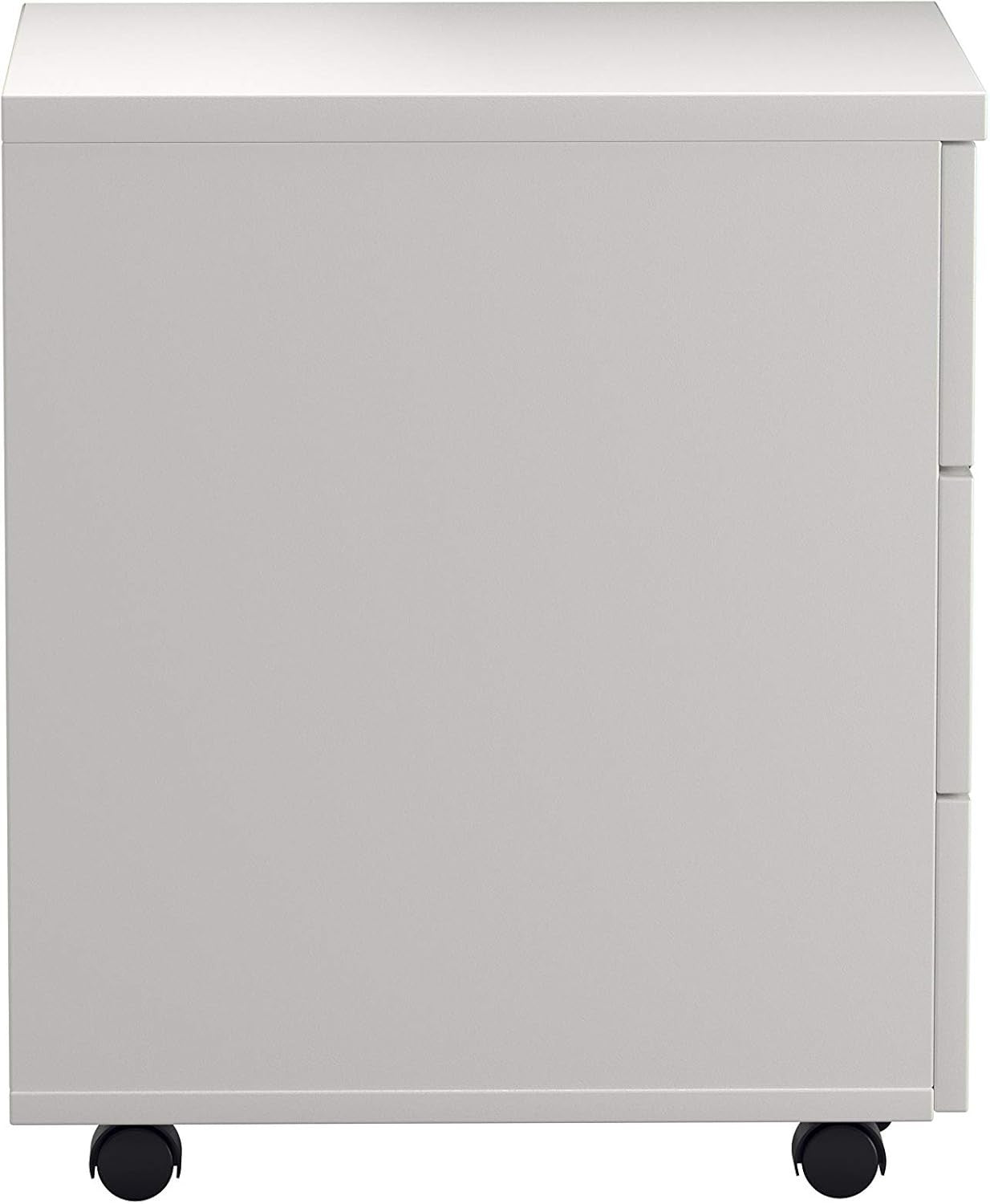 Lockable 3 Drawer Mobile Filing Cabinet Pedestal Office Storage White