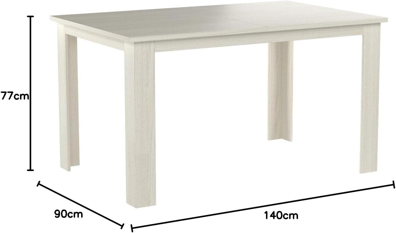 Extendable Dining Table Pearled Elm 220cm Wood 6–8 Seater Modern Space Saver