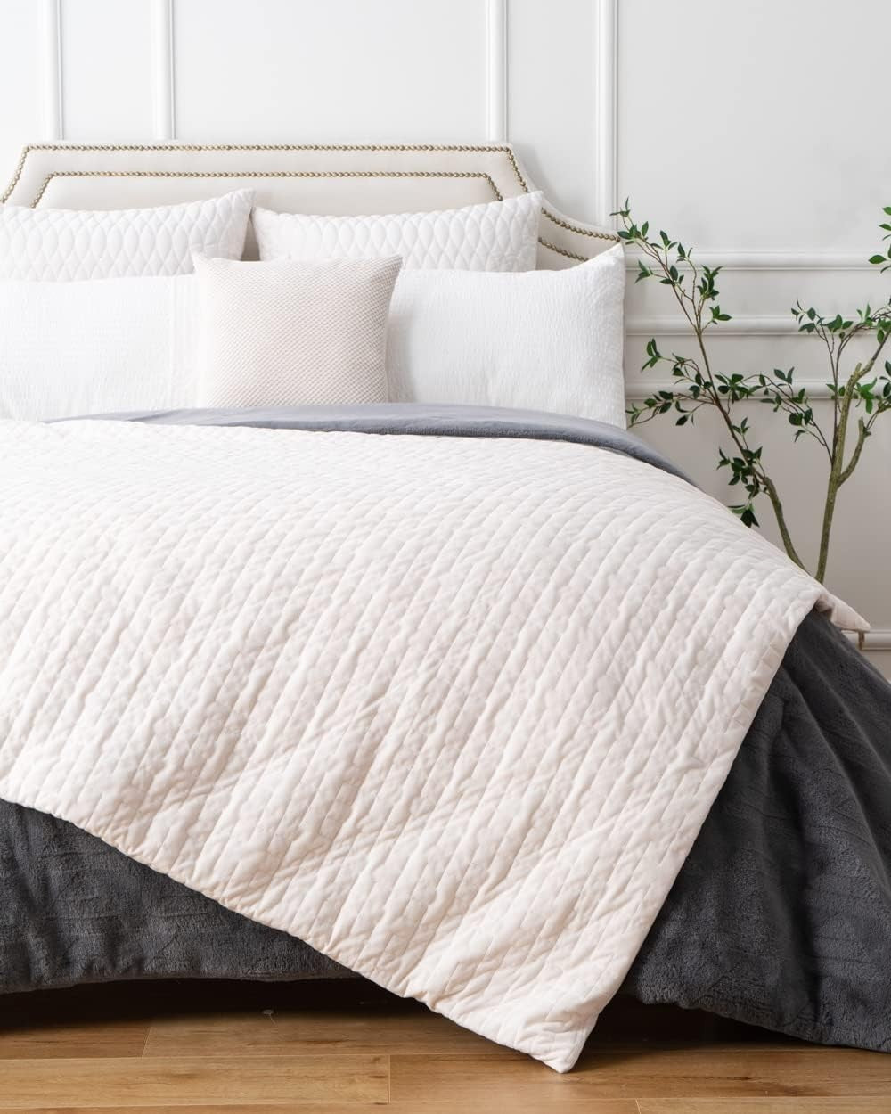 Luxury Weighted Blanket for Adults - Cream - 5kg Single 190x90cm - Stress Relief