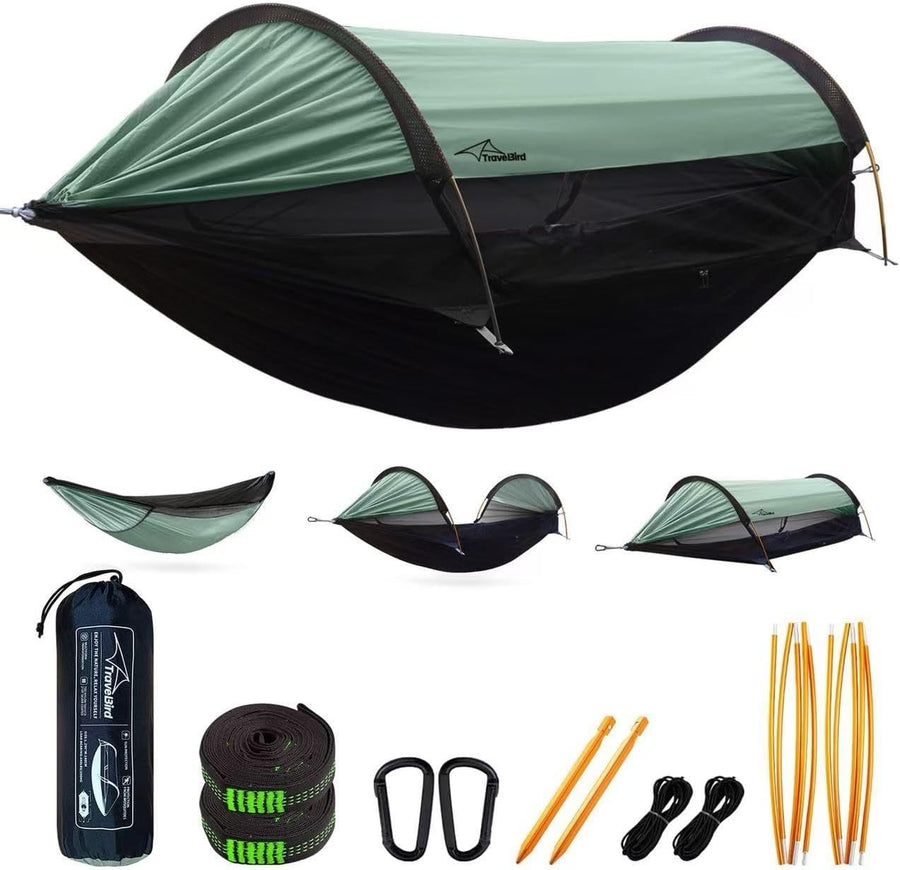 Extra Large Camping Hammock Tent 290x140cm w/ Mosquito Net & Sunshade – 2 Person
