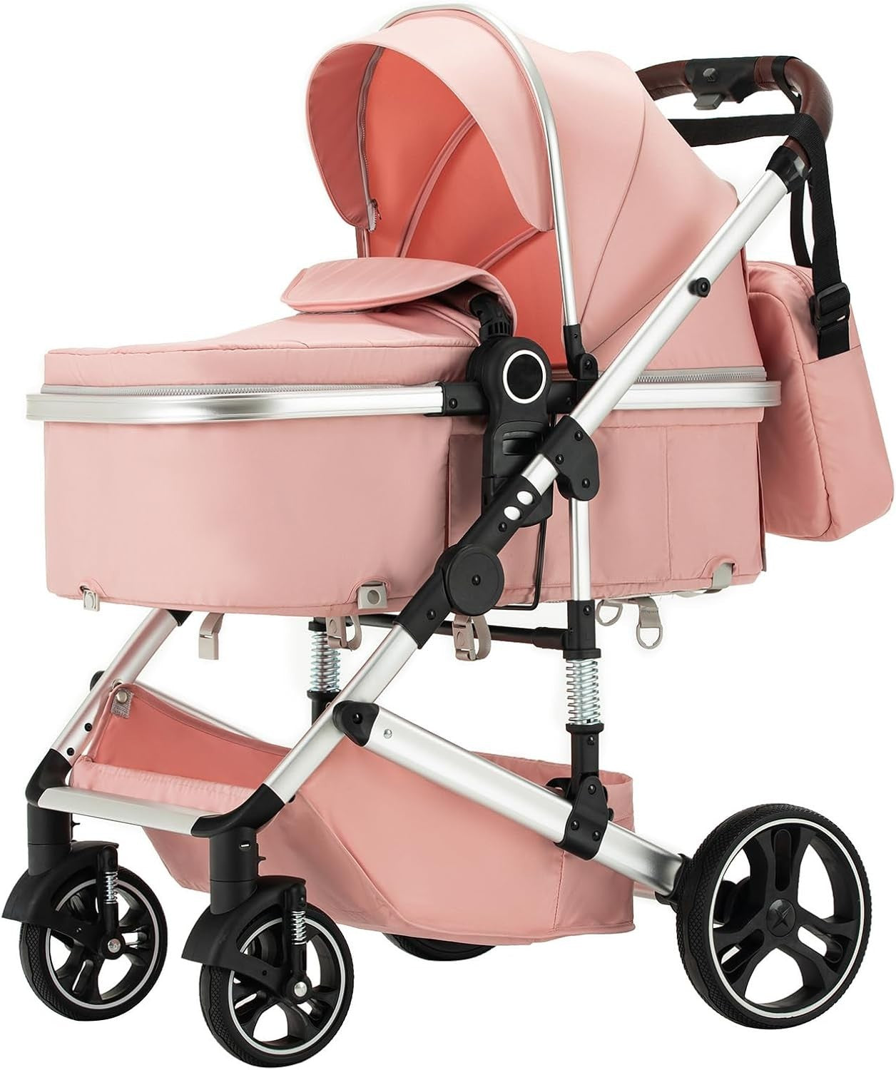 Pink 3in1 Baby Pram Pushchair Travel System One-Touch Fold Newborn–22kg