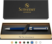Luxury Ballpoint Pen – Midnight Blue Brass, Chrome & Gold, Refillable Ink