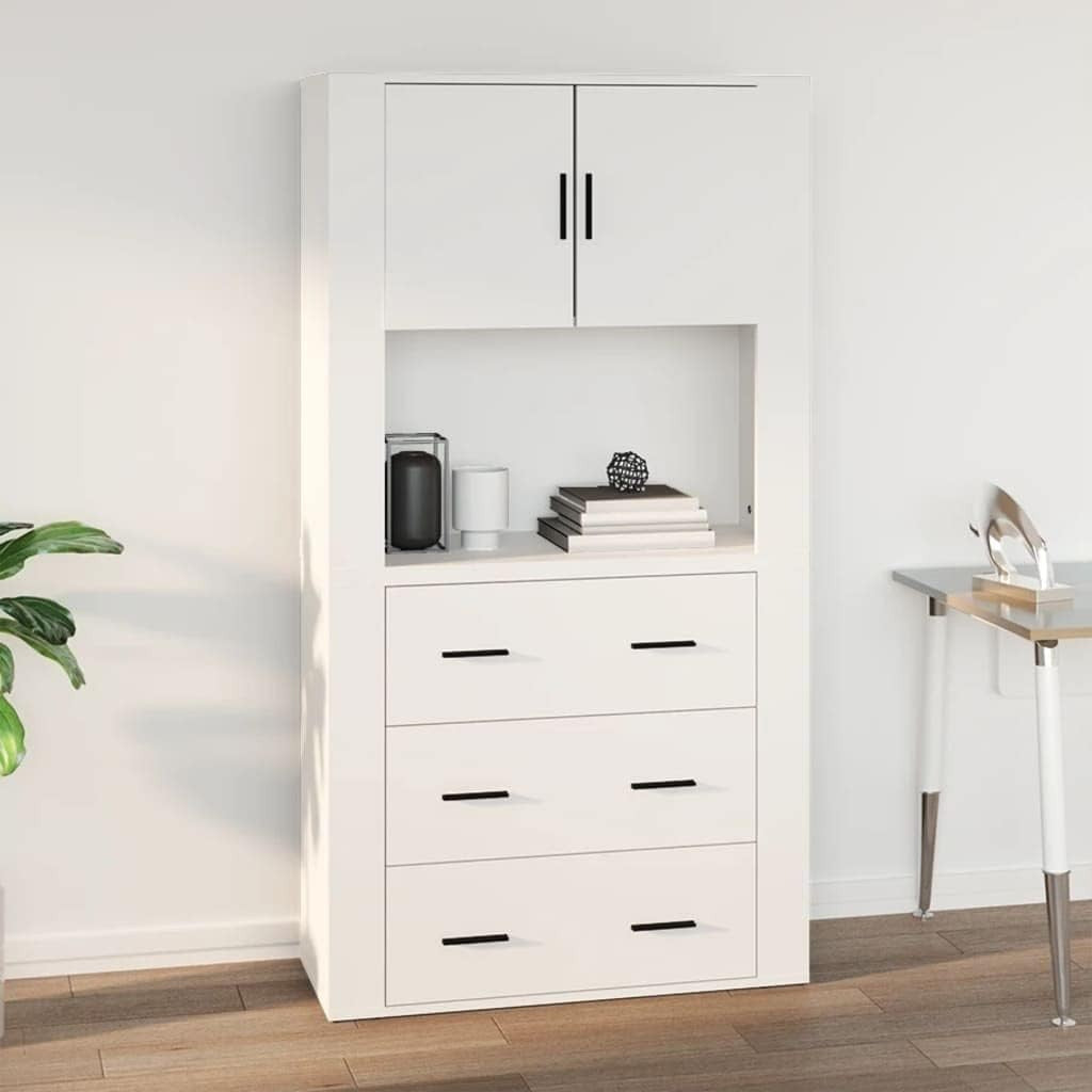 Wall Mounted White Storage Cabinet 33x80x80cm Durable Organiser