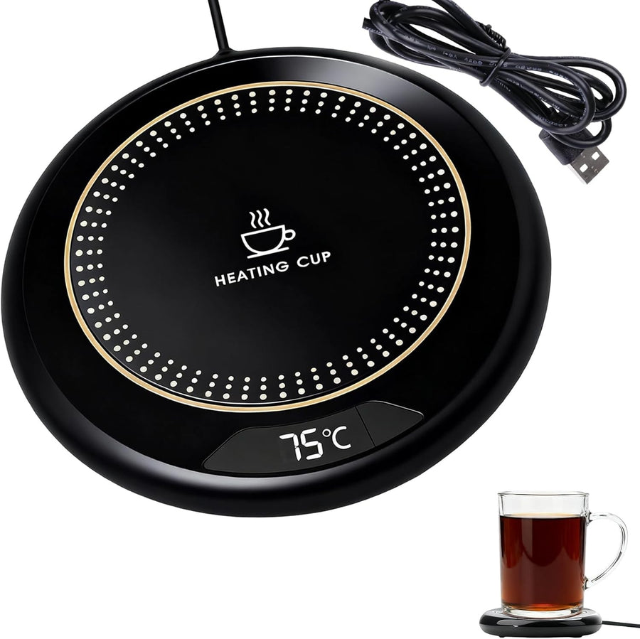 USB Coffee Mug Warmer 3 Temp 8H Auto Shut Off Desk Heater