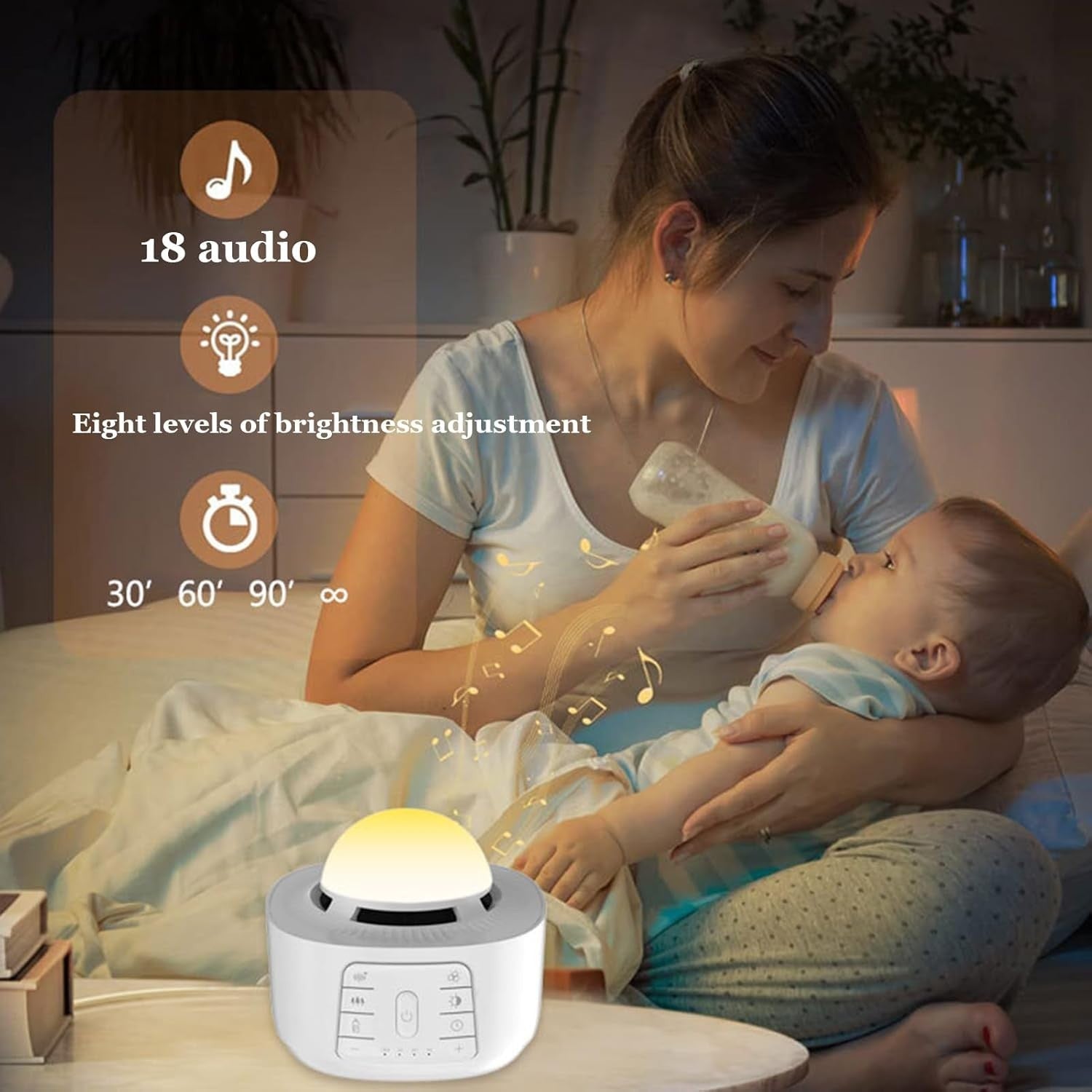 White Noise Machine for Sleep with Night Light & Travel Sound Therapy
