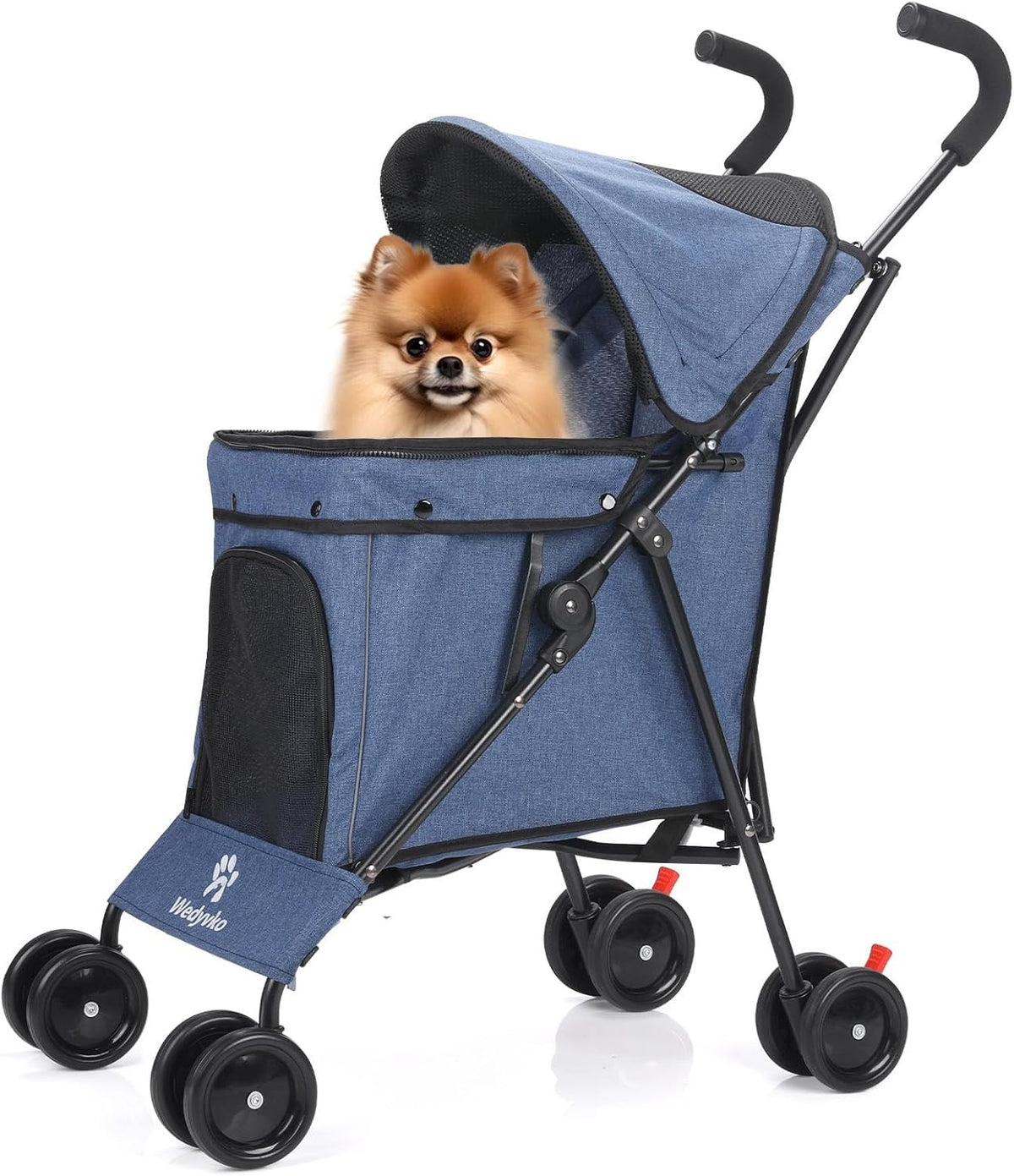 3 in 1 Pet Stroller Folding Dog Cat Pushchair 4 Wheel Travel Pram Navy