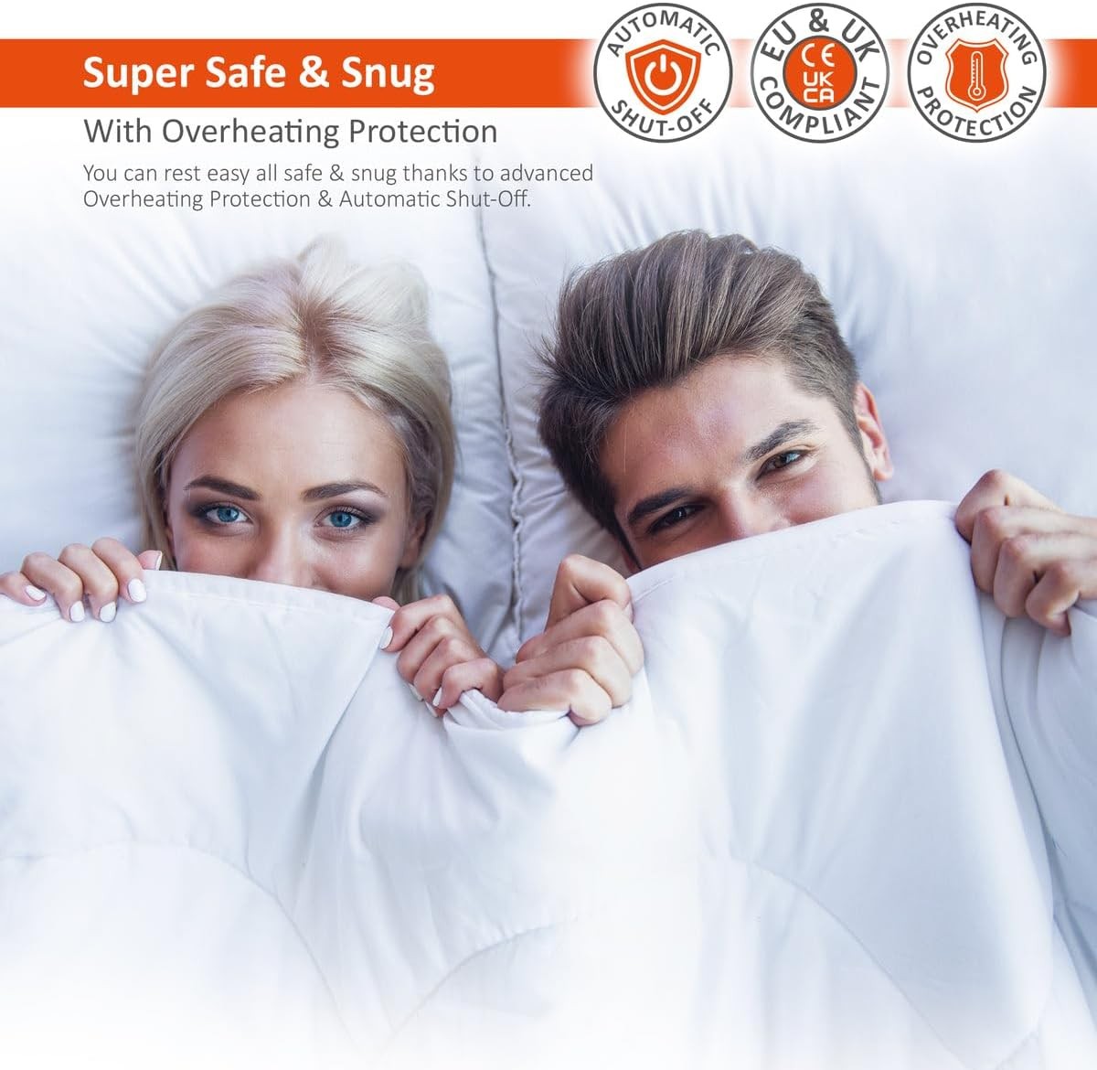 Electric Heated Mattress Blanket Double Dual Control 9 Heat Zones 12h Timer