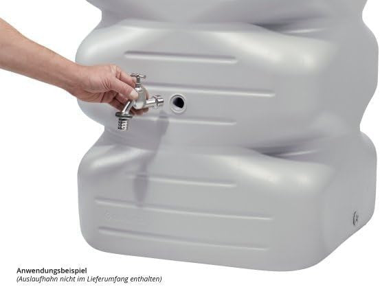340L Concrete Grey Square Garden Water Butt – Rainwater Storage Tank