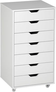 7 Drawer Mobile Filing Cabinet Rolling Office Storage Tall Unit