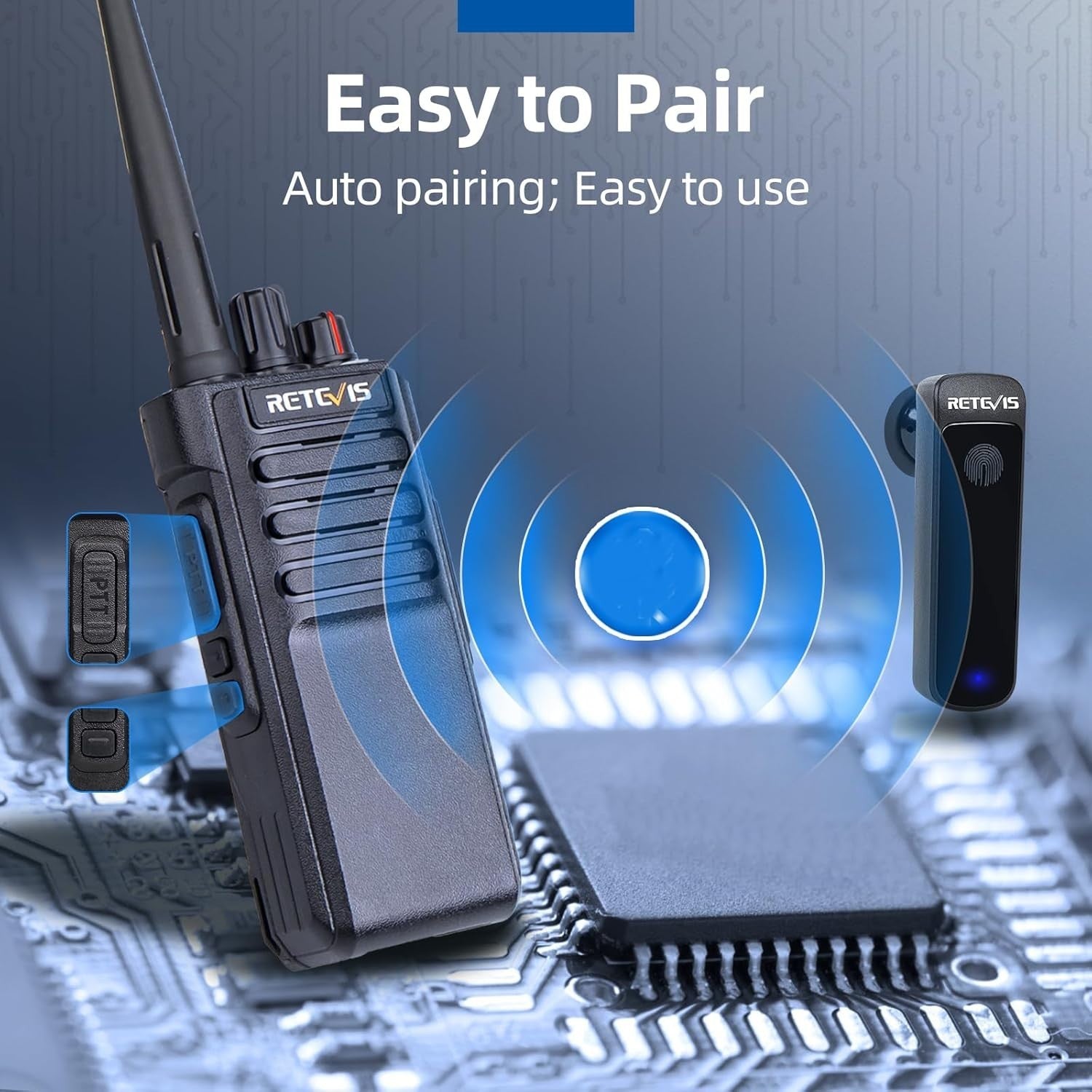 DMR Digital Walkie Talkies IP67 Waterproof Long Range Wireless Earpiece