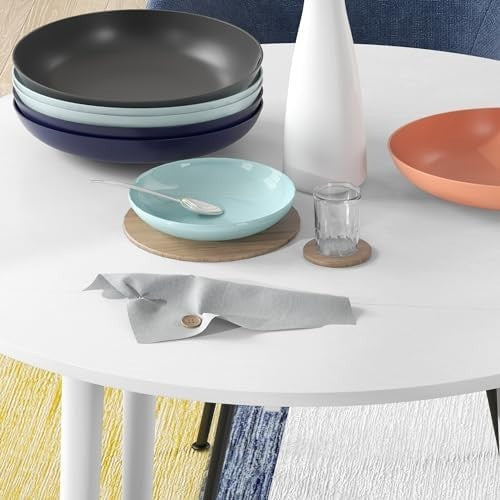 Round Folding Drop Leaf Dining Table for Small Kitchens and Spaces