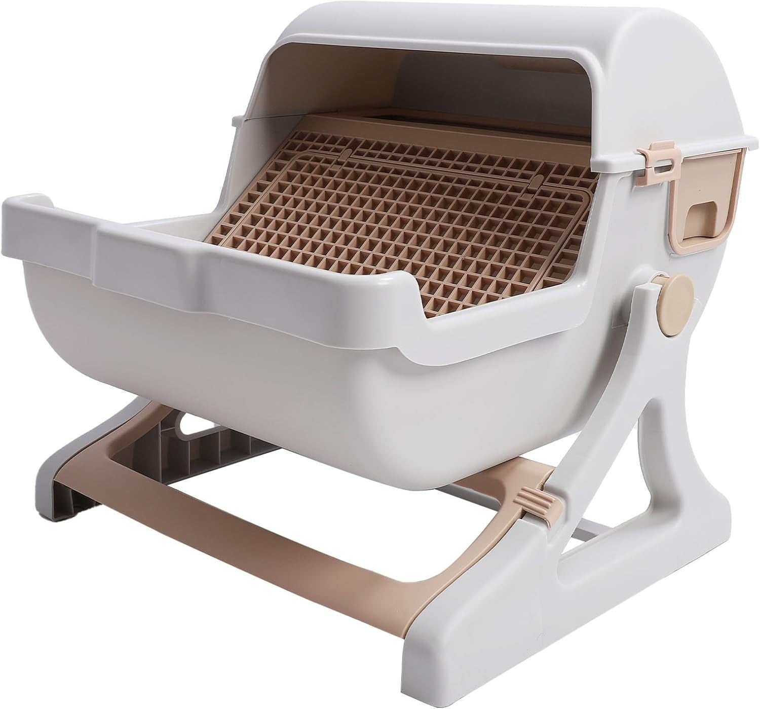 Semi Automatic Cat Litter Box Large Splash Proof Odor Control Tray