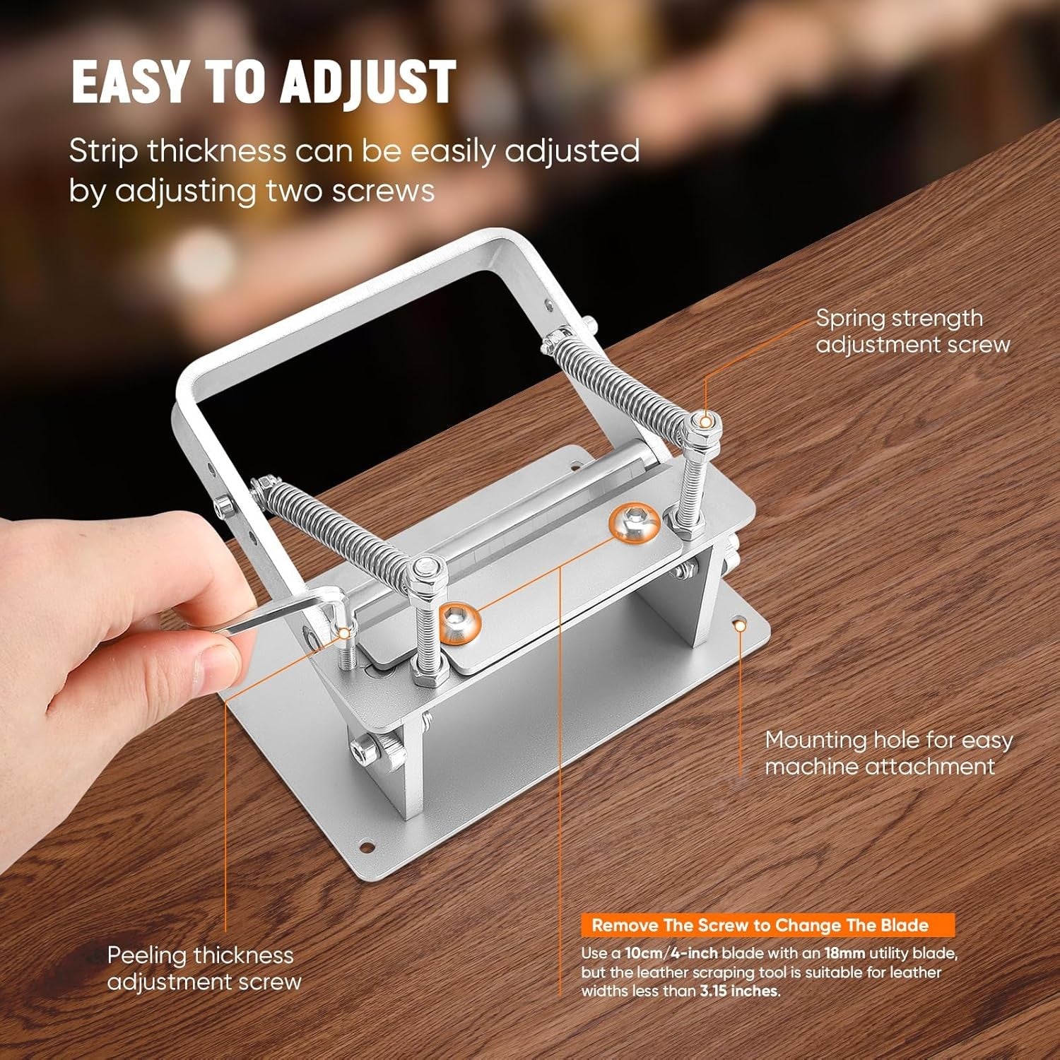 Leather Skiver Splitter Machine Manual Adjustable Thickness Craft Tool