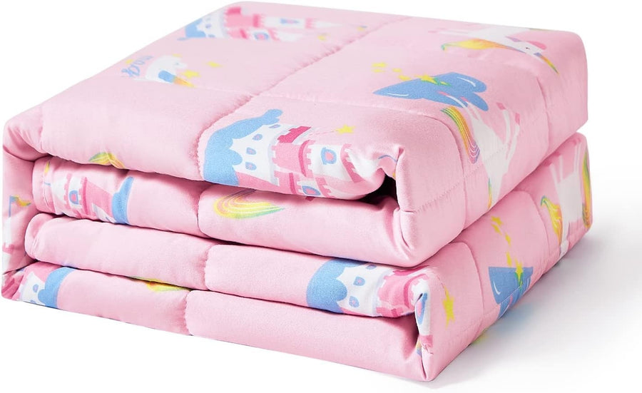 1.3kg Weighted Blanket Pink Unicorn 90x120cm Soft Cozy Lap Blanket for Sleep