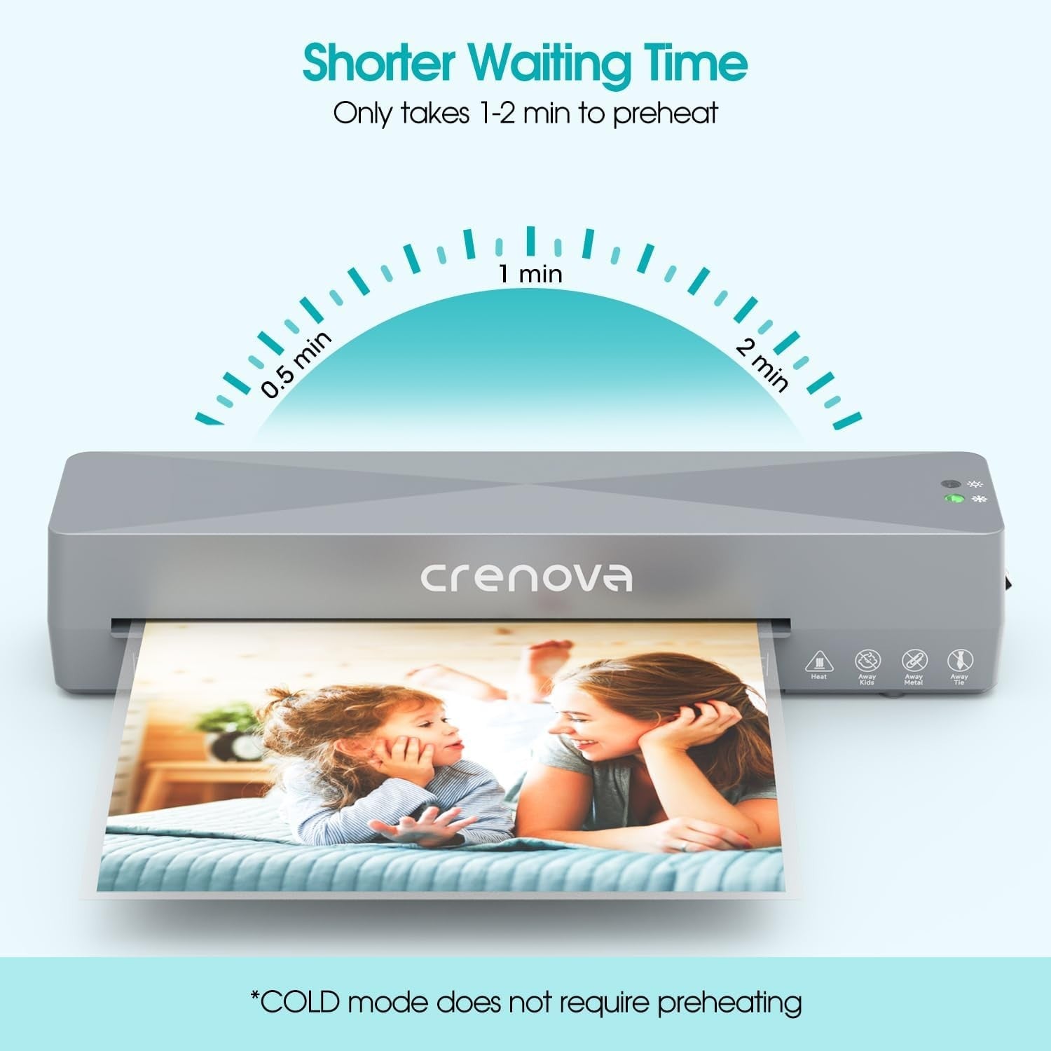 A4 Laminator Hot Cold Fast Warm Up Anti Jam Compact + 10 Pouches